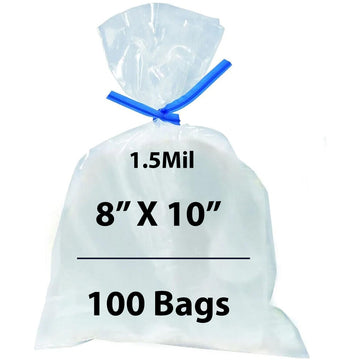 Flat Polypropylene Bags 1.5 Mil 8X10inches 100 Bags